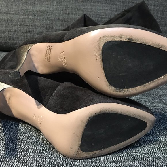 Charcoal suede stretch thigh-highs by Ron White, s39 - Picture 8 of 14